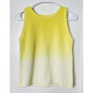 525 America Womens XS Yellow Ombre Cotton Knit Tank Cropped Sleeveless